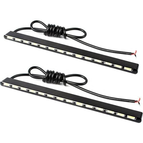 2pcs 14 LEDs Daylight Waterproof Led Strip Car DRL 7030 Super Bright Aluminum Housing Car Styling SMD Daytime Running Light
