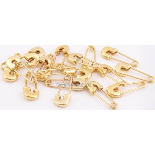 20pcs Gold Color Metal Decoration safety pins Sewing knitting tool For Earring garment accessories