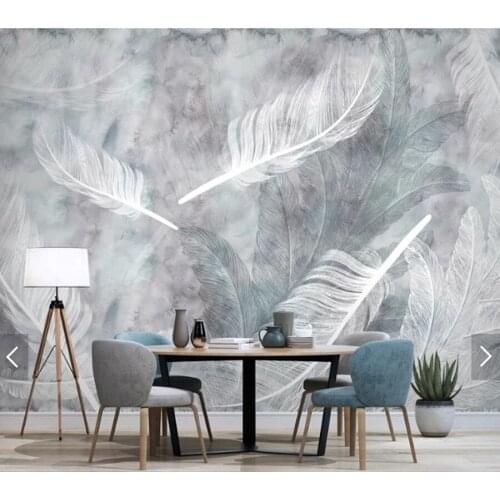 Custom 3D wallpaper, watercolor feather mural for living room sofa restaurant background wall home decoration wallpaper