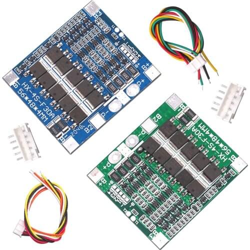 4S 30A 14.4V Balancer PCB 18650 Lipo Li-ion Lithium Battery Protection Board LiFePO4 4S BMS Balancing Charging Circuit PCM