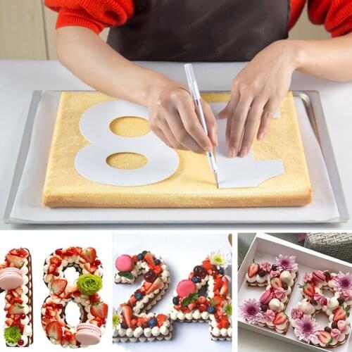 9pcs Letter Numbers Form Cake Stamp Acryl Cutter Wedding Birthday Party Decorations Digital Stamper Cutter Diy Mold Gift