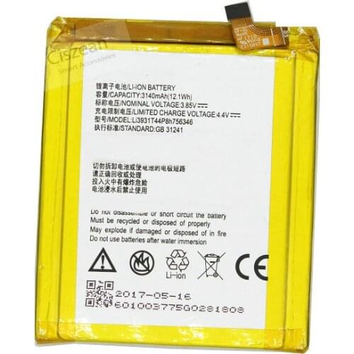 1x 3140mAh / 12.1Wh Li3931T44P8h756346 Replacement Battery For ZTE Axon 7 5.5inch A2017 Battery Batteria Batterij Batteries