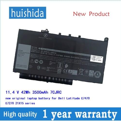 11,4 V 42Wh 3500mAh 7CJRC New original laptop battery for Dell Latitude E7470 E7270 21X15 series
