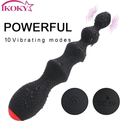 10 Speeds Vibrating Butt Plug Anal Beads Vibrator Clitoris Stimulator Erotic Toy Sex Toy for Women Men Prostate Massager