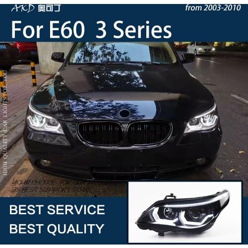 AKD Car Styling for BMW E60 2003-2010 Headlight 523i 530i Angel Eye LED Lens Light Headlight DRL Hid Bi Xenon Auto Accessories