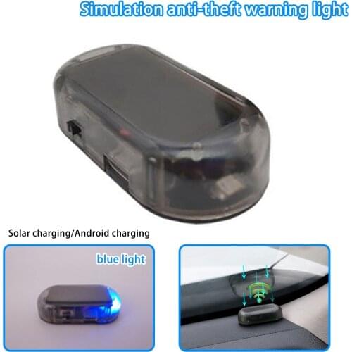 Car Fake Security Light Solar Powered Simulated Dummy Alarm Wireless Warning Anti-Theft Caution Lamp LED Flashing Imitation