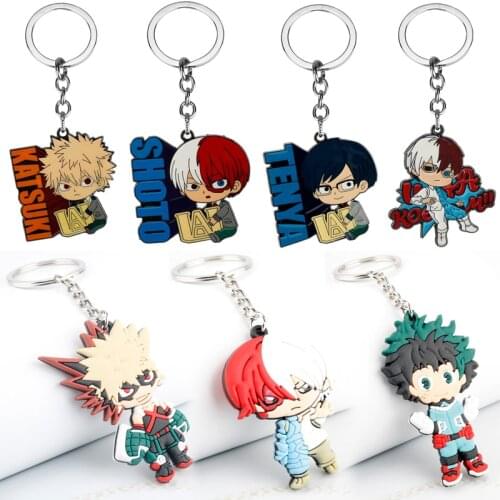 Cartoon Anime My Hero Academia Keychain Boku No Hero Academia Midoriya Izuku deku Enamel Metal Key Chains Charm Pendant Keyrings