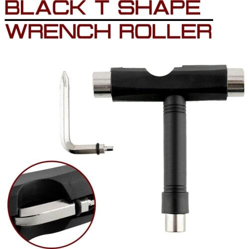 Black T Shape Wrench Roller Skate Longboard Board Skateboard Tool Allen Key Multifunction
