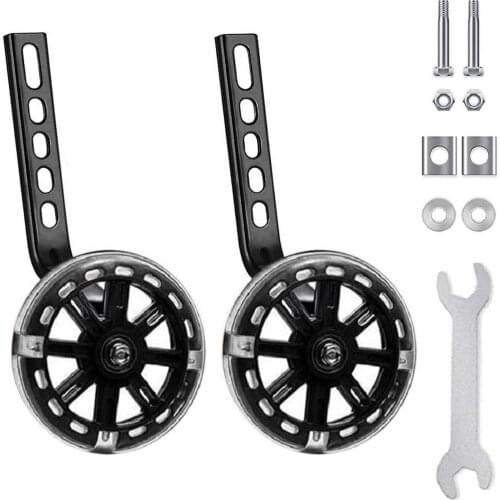 Children Bicycle Auxiliary Wheel Flash Mute Training Wheels Bicycle Stabiliser Mounted Kit Balance Auxiliary Wheel For Bike Part