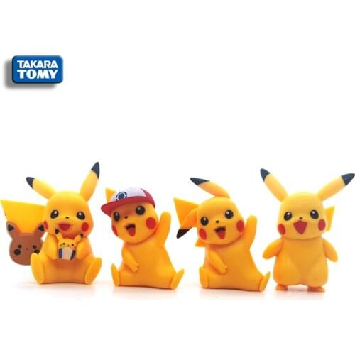 4 piece figure pokemon figures Kawaii cute figure anime Pikachu toy anime Anime action figures free shipping items Toy girl