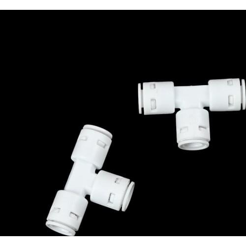 2pcs/lot 1/4"x1/4"x1/4" Water Filter Parts Tube 3-way Union Tee Quick Connect Push Fit RO Water Purifier Reverse Osmosis Machine