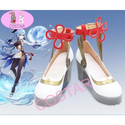 Hot Game Genshin Impact Ganyu High Heels Cosplay Shoes For Women Halloween New 2021