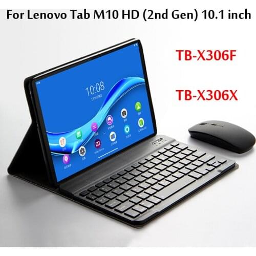 Magnetically Detachable Keyboard Cover For Lenovo Tab M10 HD (2nd Gen) 10.1 Wireless Bluetooth Keyboard Case For TB-X306F X306X
