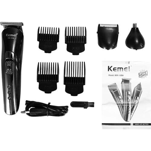 Kemei Rechargeable Hair Trimmer Ceramic Blade for Men Haircut Adjustable Powerful Electric Clippers Hair Cutting Machine F35