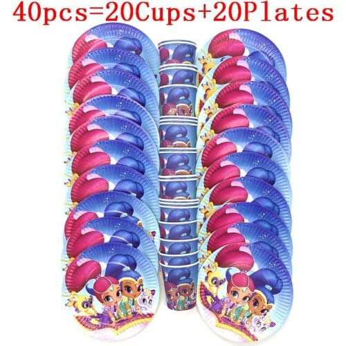 Shimmer and Shine Party Baby Shower Birthday Party Decoration Hot Kids Birthday Set For Baby Birthday Party Supplies Decoration