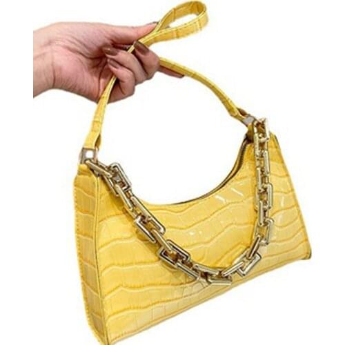 Fashion Pattern Women Chain Handbag And Purse Underarm Lady Small Shoulder Bags Solid Female Daily Travel Totes PU Leather New