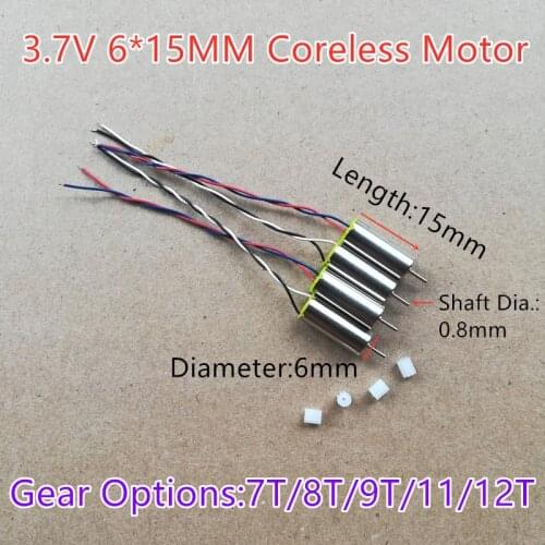 New Arrival 615 Coreless Motor 3.7V High Speed Quadcopter Motor 6*15mm R/C Aircraft Drone Shaft Dia 0.8mm 7T 8T 11T 12T