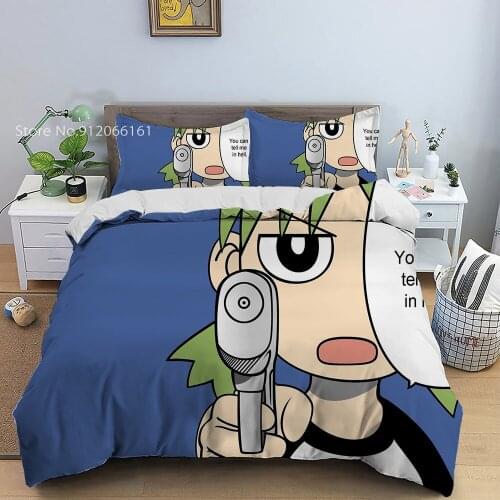 Japan Anime Yotsubato Beding Set Pillowcase For Adult Teens 3D Printed Sister Siye Bed Line Lovely DIY Print on Demand（No Sheet