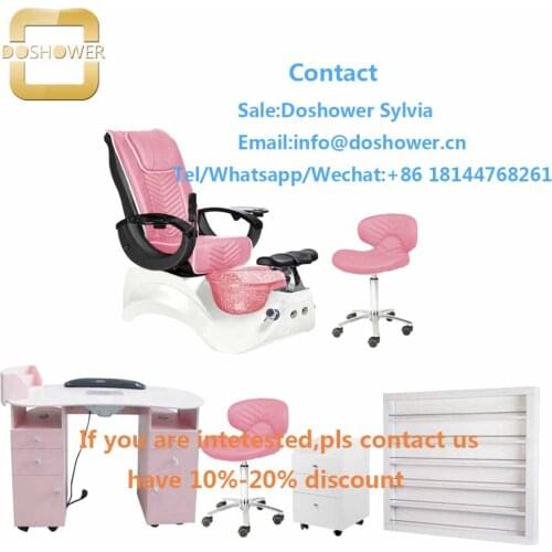 Spa equipment furniture with dust collector nail table for pink spa pedicure chair set
