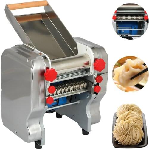 3/ 9mm Commercial Stainless Steel Electric Noodle Press Table Noodle Dumpling Machine Kneading Machine 0.1-20mm Thickness