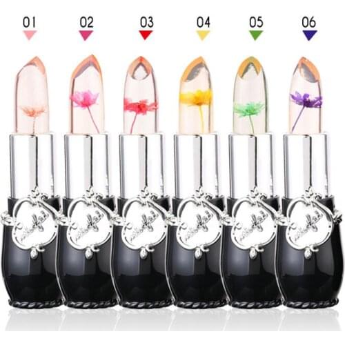 Transparent Changed Color Lip Balm Moisturizing Jelly Flower Makeup Temperature Lipstick Long-lasting Lipbalm Anti Aging