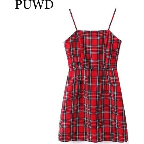 Модные платья в клетку PUWD China At AliExpress