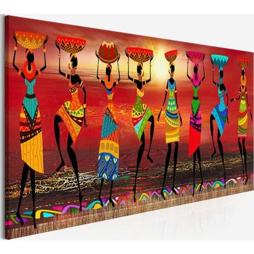 Hand painted Tribal Ethnic Paintings African Women Dancing Oil Painting wall Picture for Living Room Canvas painting Home Decor