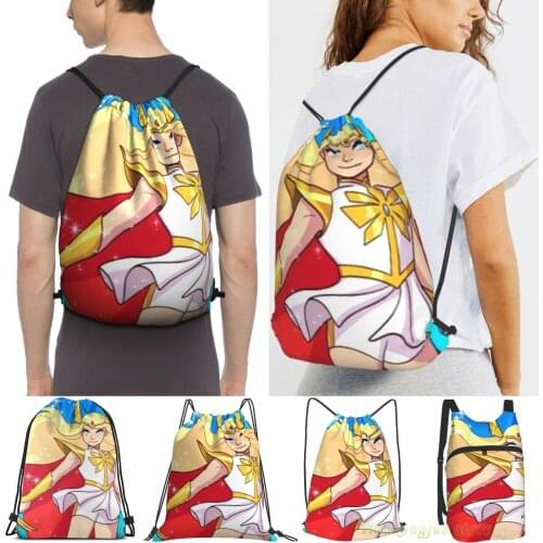 She-Ra & The Princesses Of Power (Adora) Men Outdoor Travel Gym Bag Waterproof Drawstring Backpack Women Fitness Sackpack Bag