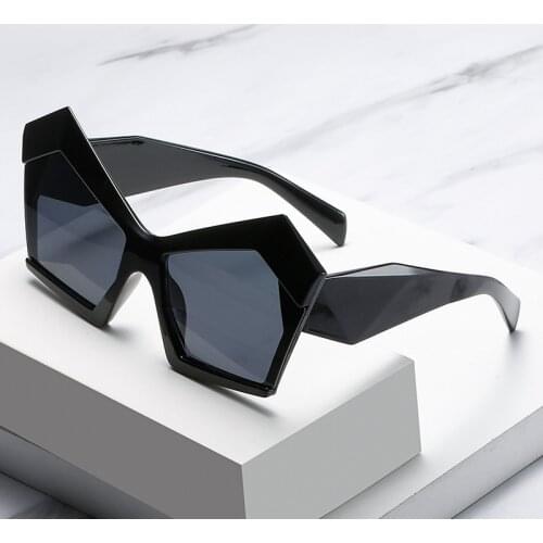 Irregular Cat Eye Sunglasses Women Retro Gradient Shades Fashion Oversized Men Trending Champagne Orange Sun Glasses Uv400