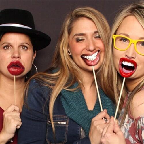 Yi Surgery Women Bachelor Party Photobooth Props Hen Do Party Decorations Adult Funny Lip Mouth DIY Photo Booth Props PZ085