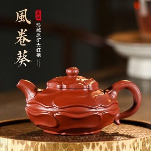 Yixing famous ore dahongpao recommended all hand wind kwai teapot master in same tea kettle