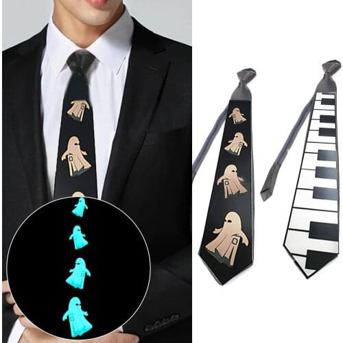 Funny Battery Powered Sound Activated LED Light-up Necktie Tie for Men Boy Halloween Concerts Bars Clubs Costume Parties