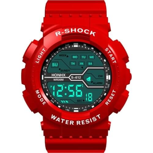 LADY SPORT WATCH Young Mans Exhibit D'Digital Water LCD Data Sport Schedule Rubber Pulse Clock Currency WOMEN WATCH