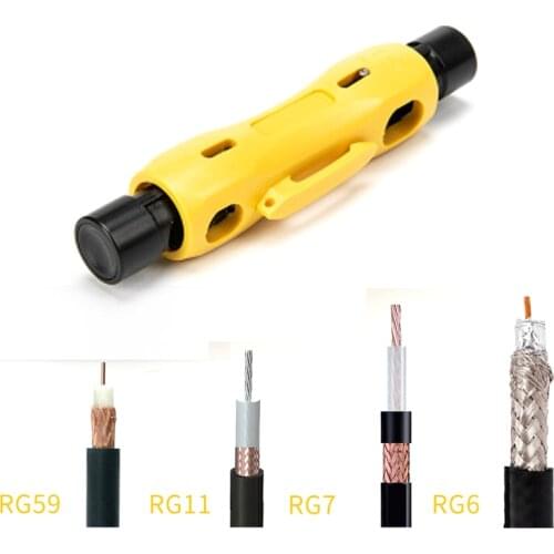 1Pcs Portable Pen Coaxial cable stripper RG6 RG7 RG11 RG59 Dual-purpose 5-7 simple wire stripper good tools for installation