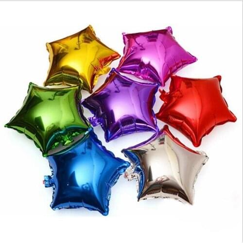 10pcs/ Lot 10 Inch Five Pointed Star Foil Balloon Baby Shower Wedding Childrens Birthday Party Decorations Kids Globos