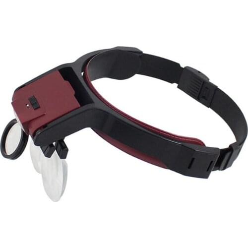 1X 1.7X 2X 2.5X 4.5X Head Wearing LED Illuminated Magnifier Loupe Medical Magnifying Glass for Dentist Clock Mobile Phone Repair