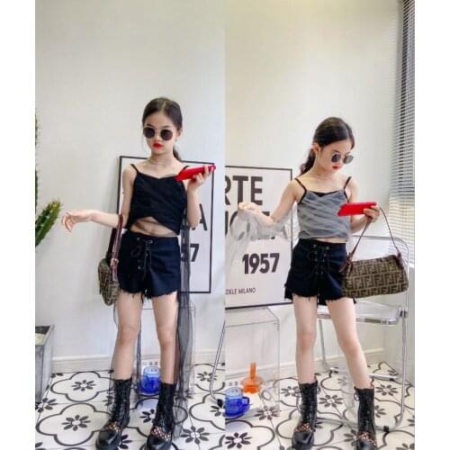 2021 hot sale girls cotton voile t-shirt summer solid colors fashion girls top 3-8t B290