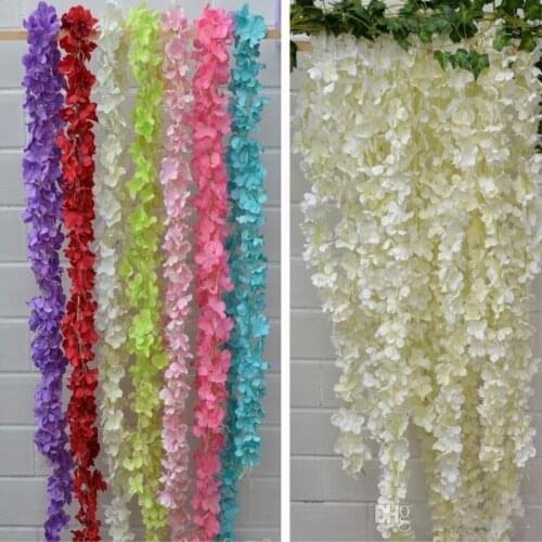 34cm/13.4"Upscale Artificial Silk Wisteria Flowers For DIY Wedding Arch Square Rattan Simulation Flowers Home Wall Hanging Decor