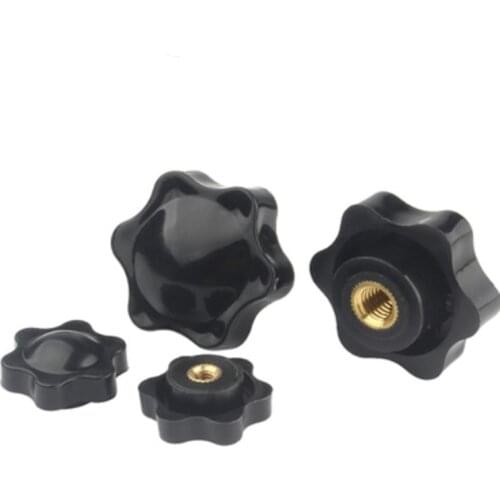 5pcs m4 m5 m6 m8 m10 Plum Bakelite Hand Tighten Nuts Handle Thread Star Mechanical Black Thumb Nuts Clamping Knob Manual Nuts