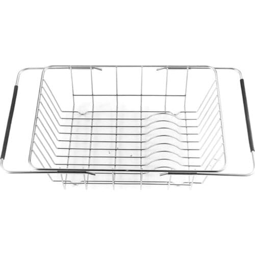 50LB Expandable Dish Drying Rack Drainer Plate Basket in Sink On Counter Storage Holder Stainless Steel Kitchen Supplies