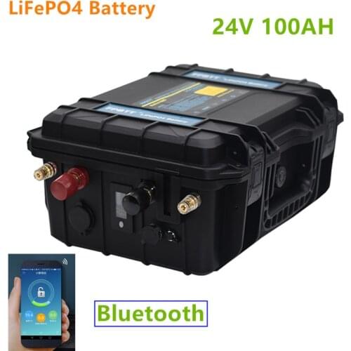 24V 100AH LiFePO4 Battery pack Built in Bluetooth BMS 24v lifepo4 battery 100ah 24V battery pack for boat motor, inverter