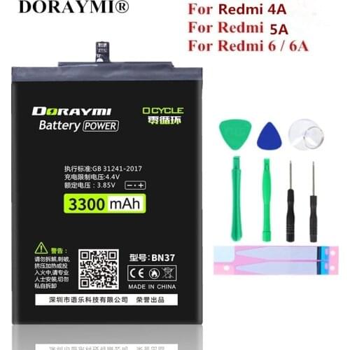 DROAYMI BN30 BN34 BN37 Battery for Xiaomi Redmi 4A 5A 6 6A BN 37 Replacement Phone Bateria