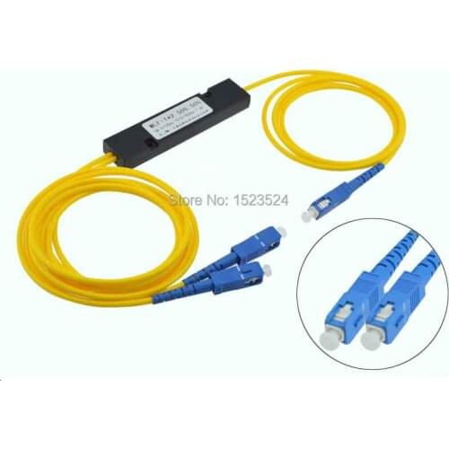 Free Shipping 1310/1550nm 50/50 Coupling Ratio SC/UPC ABS Box Type 1x2 FBT Coupler 1*2 FBT Splitter