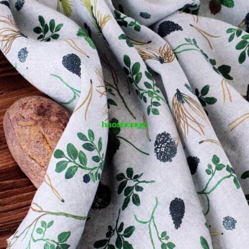 Brand cotton and linen high-end printing loose gown ethnic style clothing fabric
