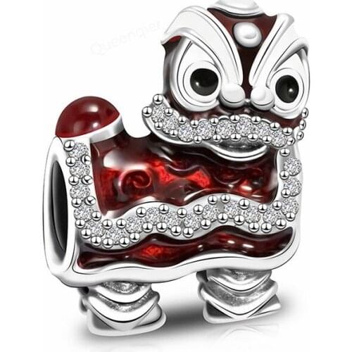 925 Sterling Silver Red European Charms Bead Fit Original Charms Bracelet DIY Pendant Charm Beads Girl Women Jewelry Making