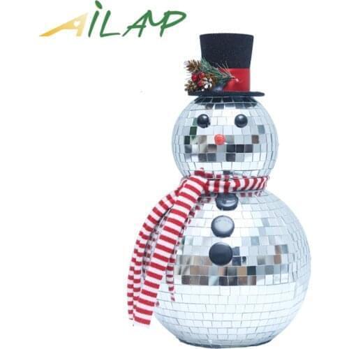 Disco ball snowman christmas decorations for home Reflective fairy lights decoration room Garland holiday Christmas kids gift