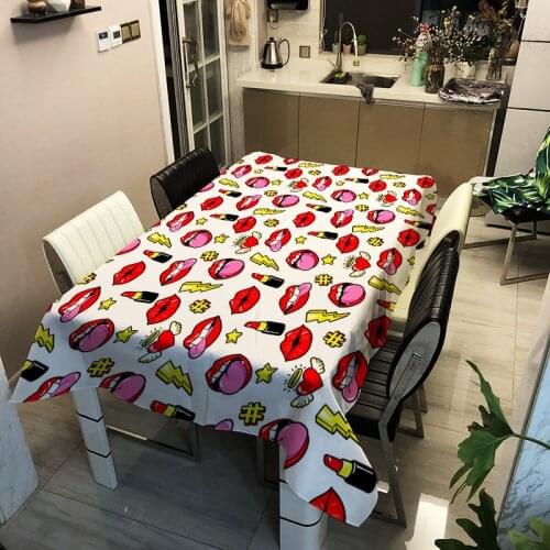 Household Fashion Pattern Tablecloth Fashion Nappe De Table Waterproof Oilproof Table Mat Outdoor Coffee Table Mat Manteles
