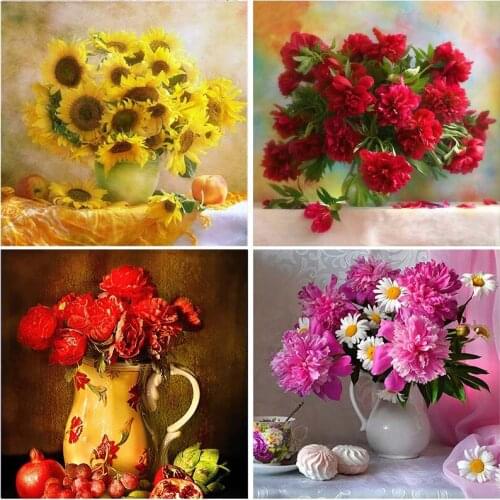 European Decorative Painting Flowers 5D Diamond Painting Full Square/Full Round Drill Embroidery Mosaic Full Display Stitch Home
