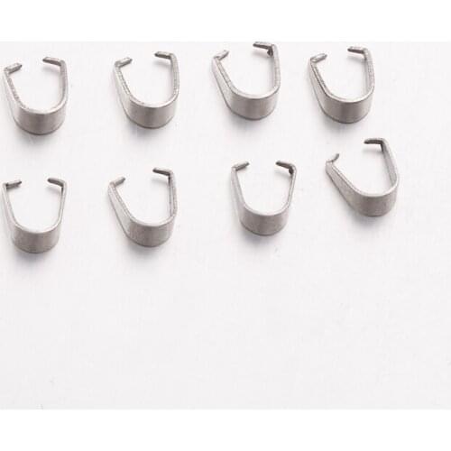 Fnixtar 1000Pcs/Lot 9*4mm Stainless Steel Clip Clasps Pinch Clip Bail Pendant Connectors Jewelry Findings DIY Accessories