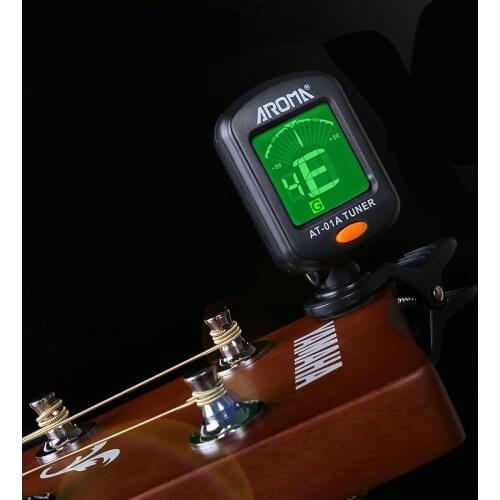 AROMA Guitar Tuner AT-01A Digital Clip-on Electric Foldable Rotatable High Sensitivity Ukulele Guiatr Accessories